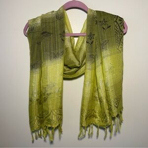 Chartreuse Butterfly Ombré Scarf